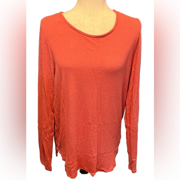 Women’s Old Navy Long Sleeves Crew Neck Sweater Bright Orange Shade NWOT - Picture 5 of 16